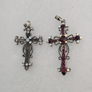 Set Vintage-Inspired Silver Tone  Cross